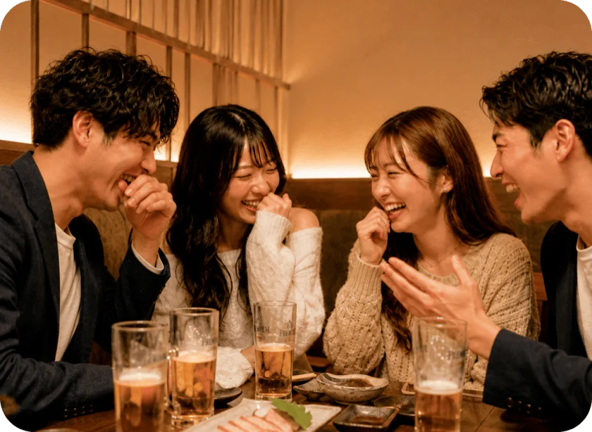 楽しく飲んでいるシーン